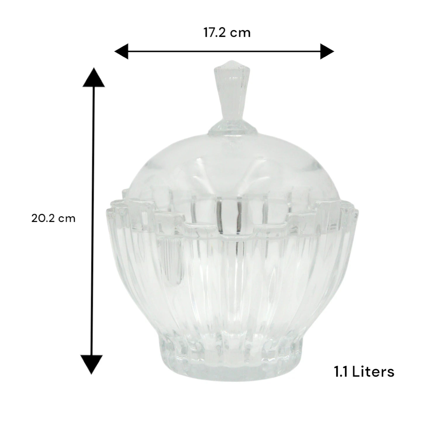 Isfahan Berlin Glass Candy Jar – 1.1L Decorative Lidded Glass Dish for Sweets, Nuts & Tabletop Décor | Elegant Gift Piece - Damoo
