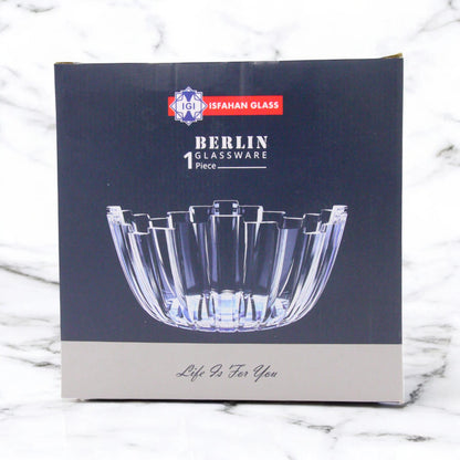 Isfahan Berlin Large Glass Bowl 981 - 1 Piece - Tempered Glass Multipurpose Serving Bowl - Elegant, Durable & Food-Safe Tableware for Home, Buffet & Events - Damoo