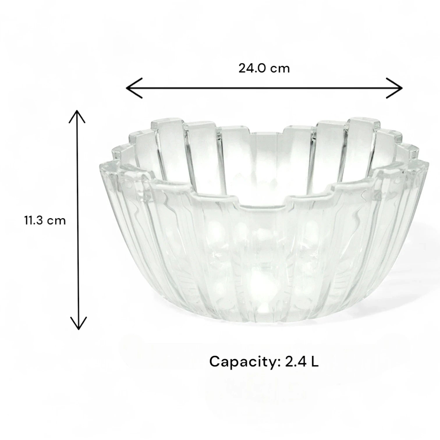 Isfahan Berlin Large Glass Bowl 981 - 1 Piece - Tempered Glass Multipurpose Serving Bowl - Elegant, Durable & Food-Safe Tableware for Home, Buffet & Events - Damoo