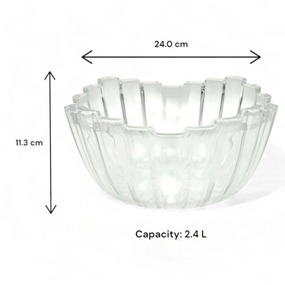 Isfahan Berlin Large Glass Bowl 981 - 1 Piece - Tempered Glass Multipurpose Serving Bowl - Elegant, Durable & Food-Safe Tableware for Home, Buffet & Events - Damoo