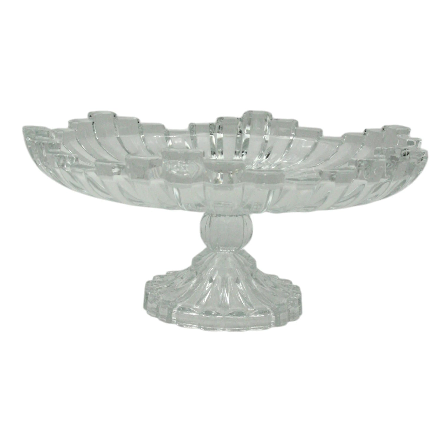 Isfahan Glass Elevated Fruit & Vegetable Serving Bowl – Product No. 882 | Clear Glass Pedestal Dish for Elegant Food Presentation | Ideal for Fruits, Salads, Desserts & More - Damoo
