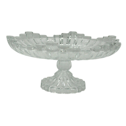 Isfahan Glass Elevated Fruit & Vegetable Serving Bowl – Product No. 882 | Clear Glass Pedestal Dish for Elegant Food Presentation | Ideal for Fruits, Salads, Desserts & More - Damoo