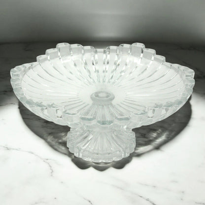 Isfahan Glass Elevated Fruit & Vegetable Serving Bowl – Product No. 882 | Clear Glass Pedestal Dish for Elegant Food Presentation | Ideal for Fruits, Salads, Desserts & More - Damoo