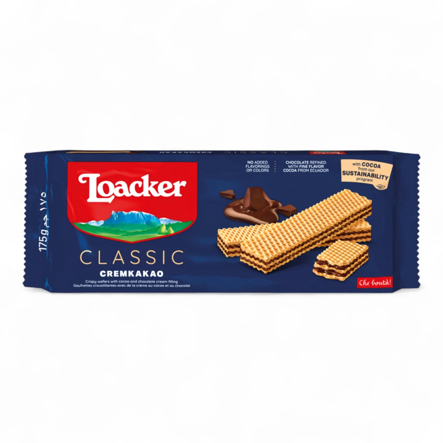 Loacker Classic Cremkakao Wafers – Rich Cocoa & Chocolate Cream | Made with Fine Flavor Cocoa from Ecuador – 175g - Damoo