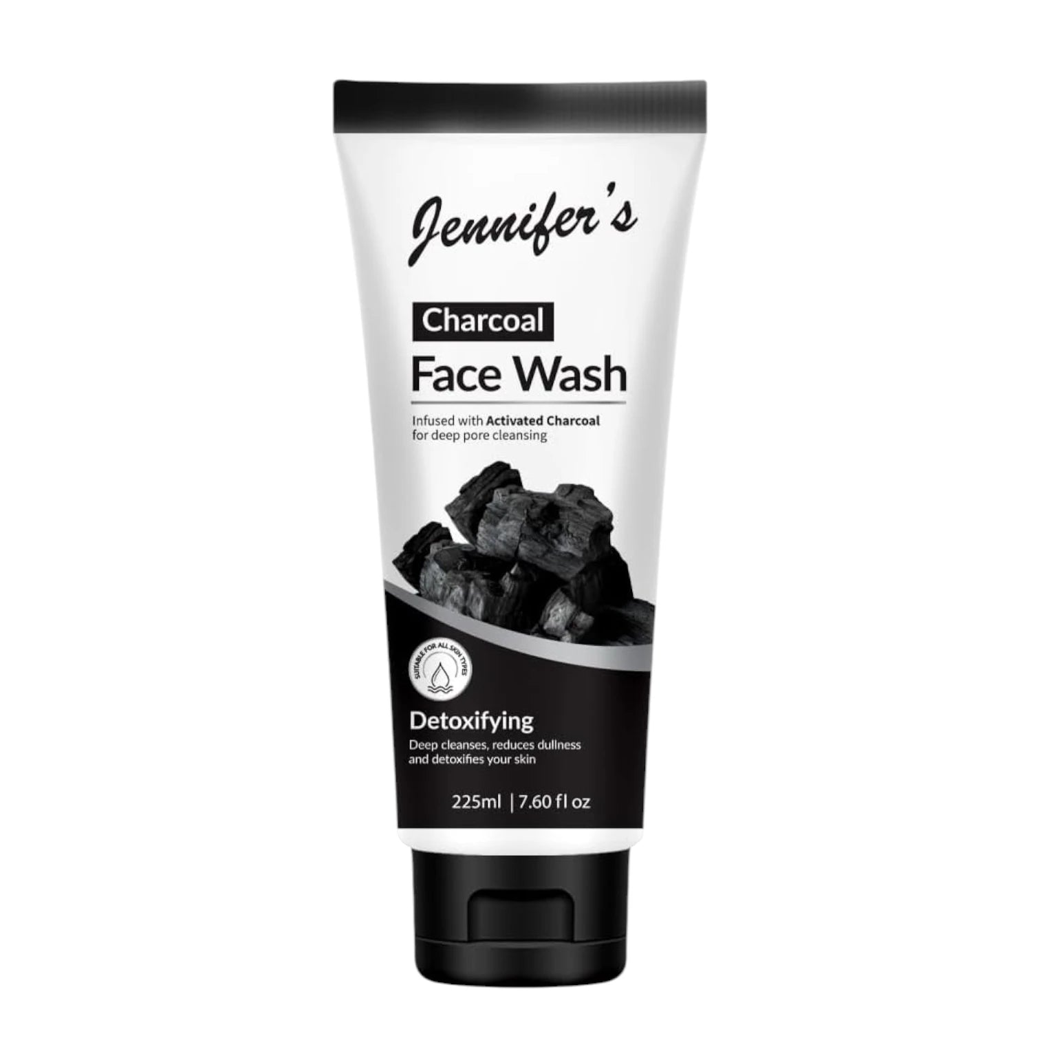 Jennifer’s Activated Charcoal Face Wash – 225ML | Deep Cleansing & Detoxifying Cleanser for Clearer, Radiant Skin | For All Skin Types - Damoo