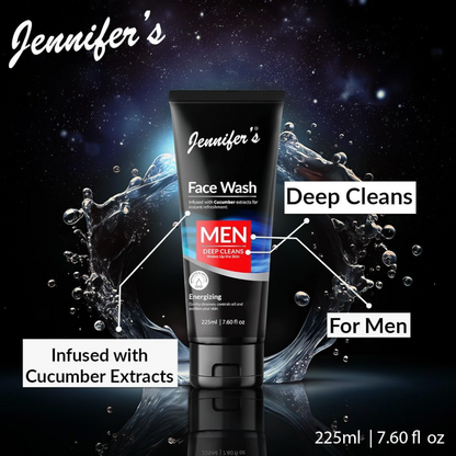 Jennifer’s Face Wash for Men – 225ML | Deep Cleansing with Cucumber Extract | Energizing Formula for Oil Control & Refreshment | All Skin Types - Damoo