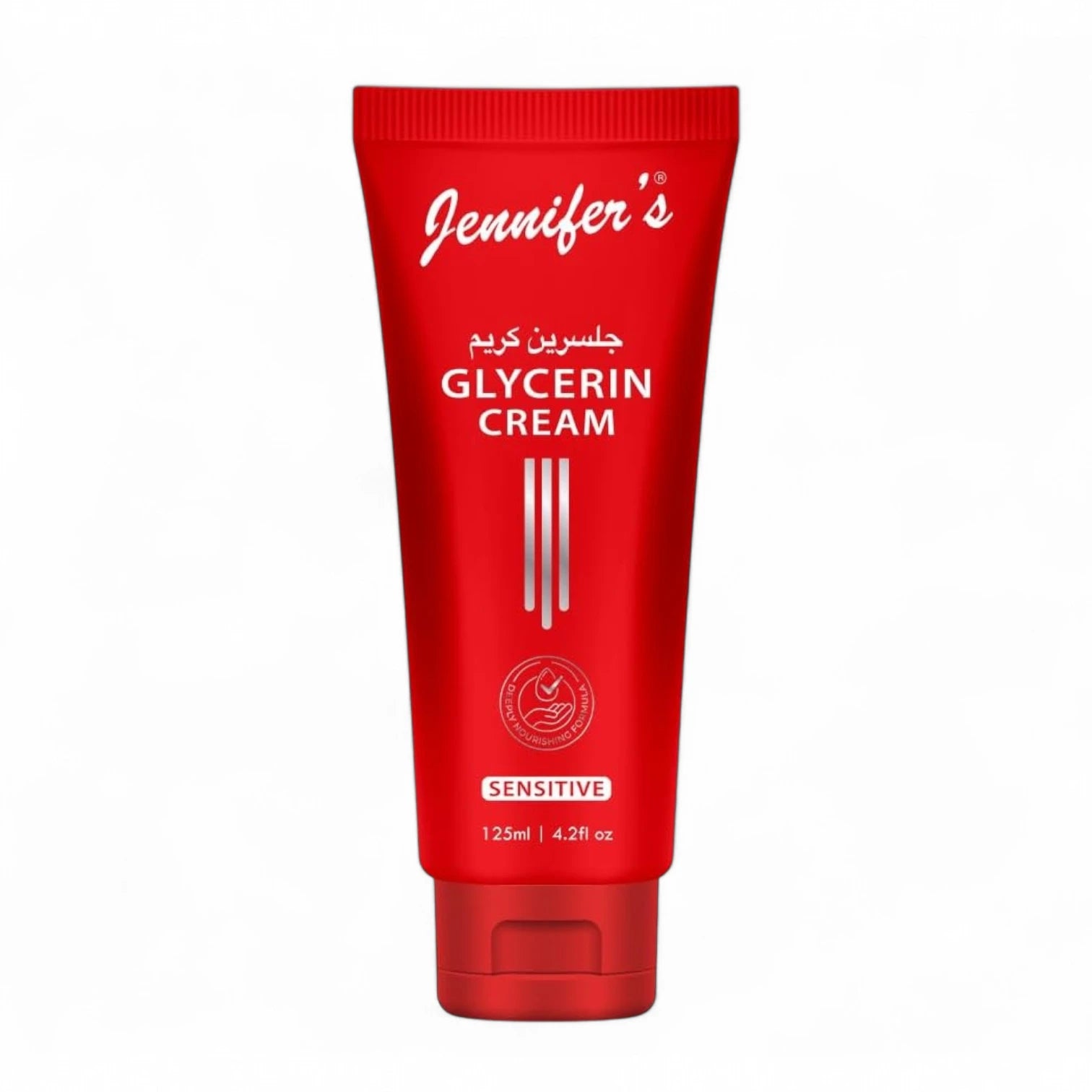 Jennifer's Glycerin Cream Sensitive 125ML – Fast-Absorbing, Non-Greasy Moisturizer for Sensitive Skin - Daily Hydration for All Ages - Lightweight Travel-Friendly Formula - Damoo