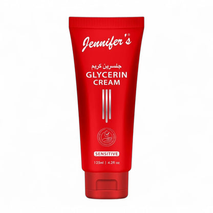 Jennifer's Glycerin Cream Sensitive 125ML – Fast-Absorbing, Non-Greasy Moisturizer for Sensitive Skin - Daily Hydration for All Ages - Lightweight Travel-Friendly Formula - Damoo