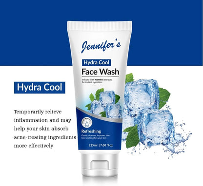 Jennifer’s Hydra Cool Mint Face Wash – 225ML | Instant Hydration with Menthol Extracts | Refreshing Cleanser for All Skin Types - Damoo
