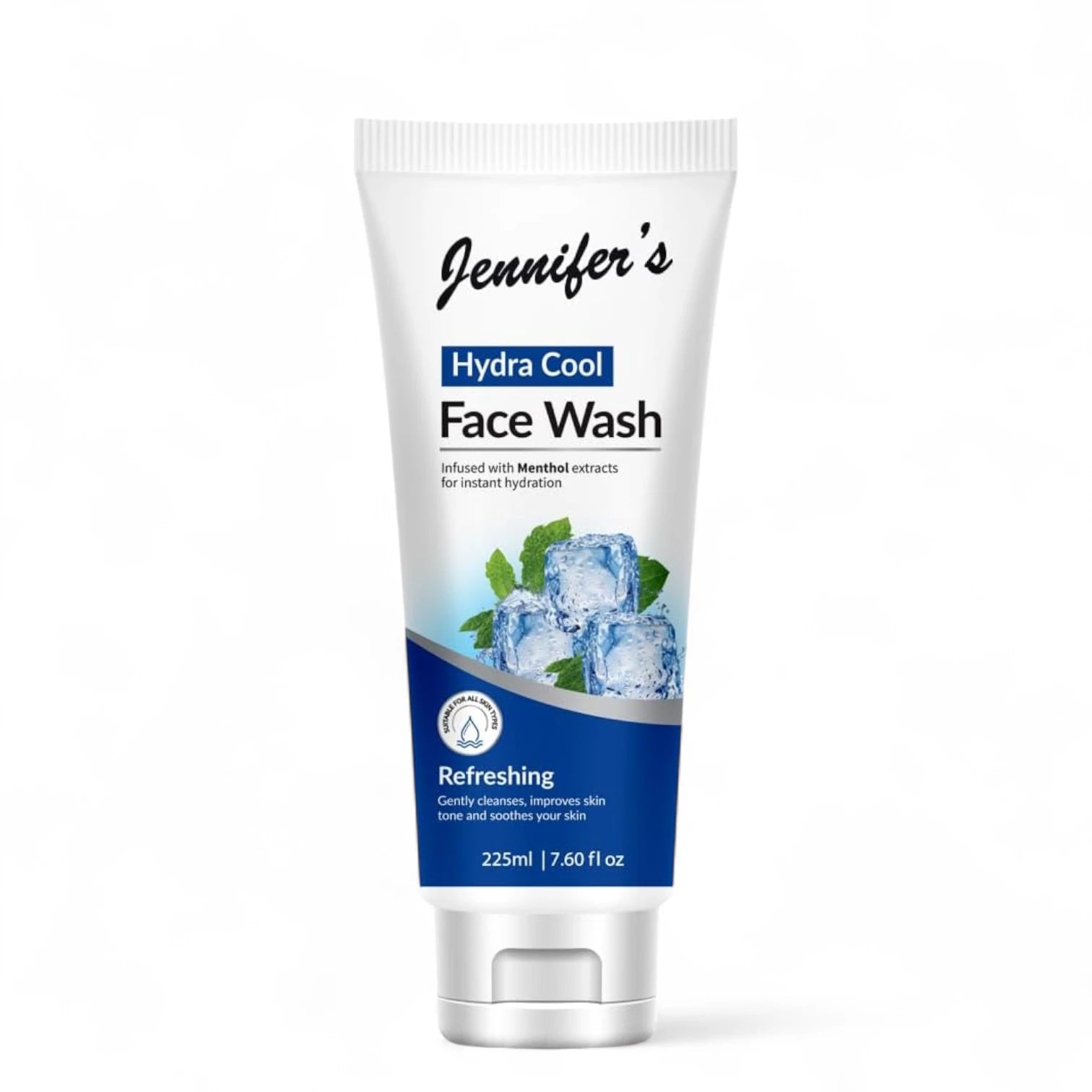 Jennifer’s Hydra Cool Mint Face Wash – 225ML | Instant Hydration with Menthol Extracts | Refreshing Cleanser for All Skin Types - Damoo