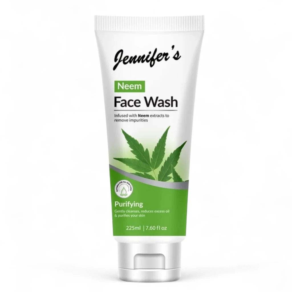 Jennifer’s Neem Face Wash 225ml – Purifying Formula for Oily & Acne-Prone Skin | Deep Cleanse, Oil Control & Clear Complexion - Damoo