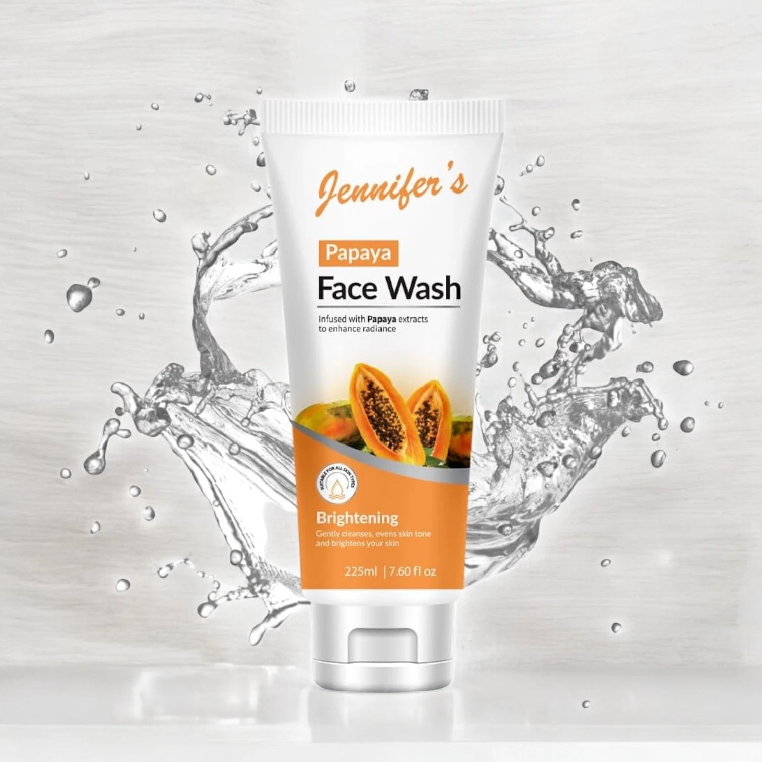 Jennifer's Papaya Face Wash – 225ml | Brightening Cleanser with Natural Papaya Extract | Gently Exfoliates, Evens Skin Tone & Revives Dull Skin | For All Skin Types - Damoo