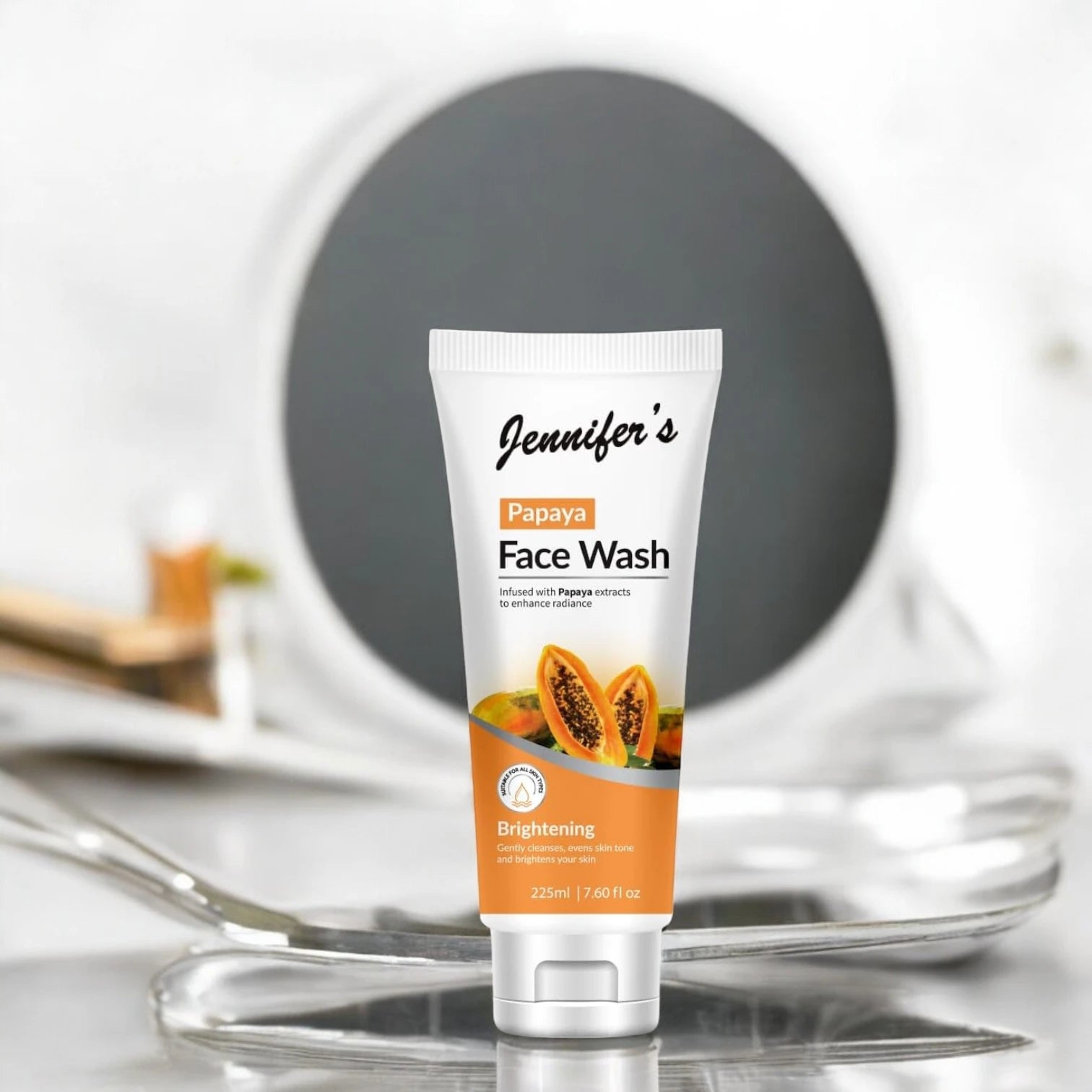 Jennifer's Papaya Face Wash – 225ml | Brightening Cleanser with Natural Papaya Extract | Gently Exfoliates, Evens Skin Tone & Revives Dull Skin | For All Skin Types - Damoo