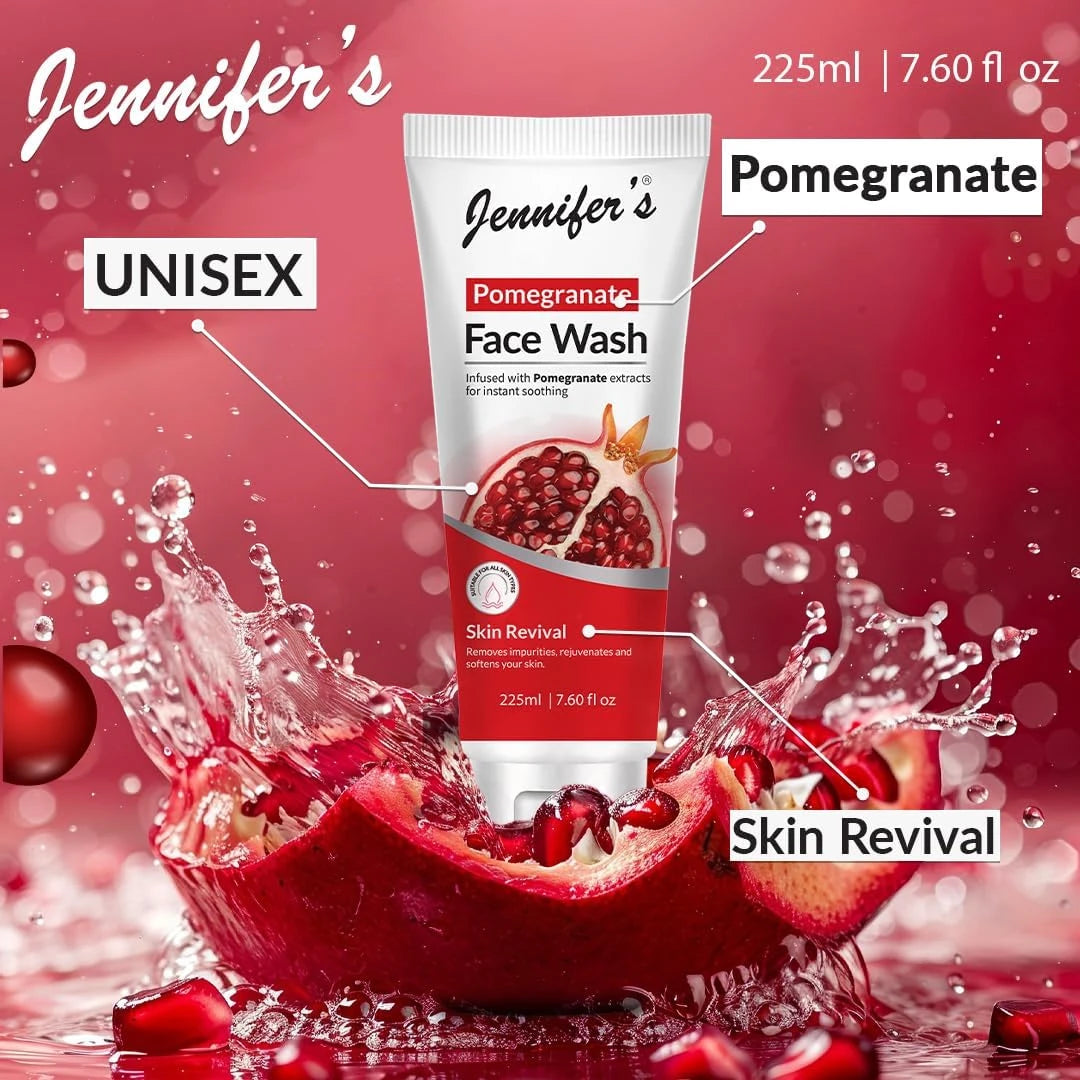 Jennifer’s Pomegranate Face Wash – 225ML | Deep Cleansing, Hydrating & Skin-Reviving for All Skin Types - Damoo