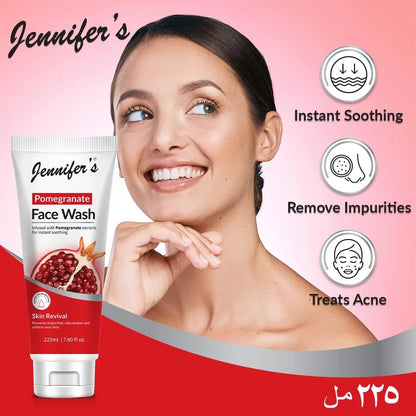 Jennifer’s Pomegranate Face Wash – 225ML | Deep Cleansing, Hydrating & Skin-Reviving for All Skin Types - Damoo
