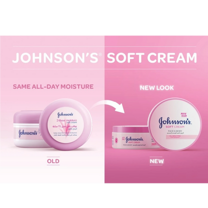 Johnson’s 24 Hour Moisture Soft Cream with Shea Butter + Ayur Soap | Deep Hydration for Dry Skin | 200ml - Damoo