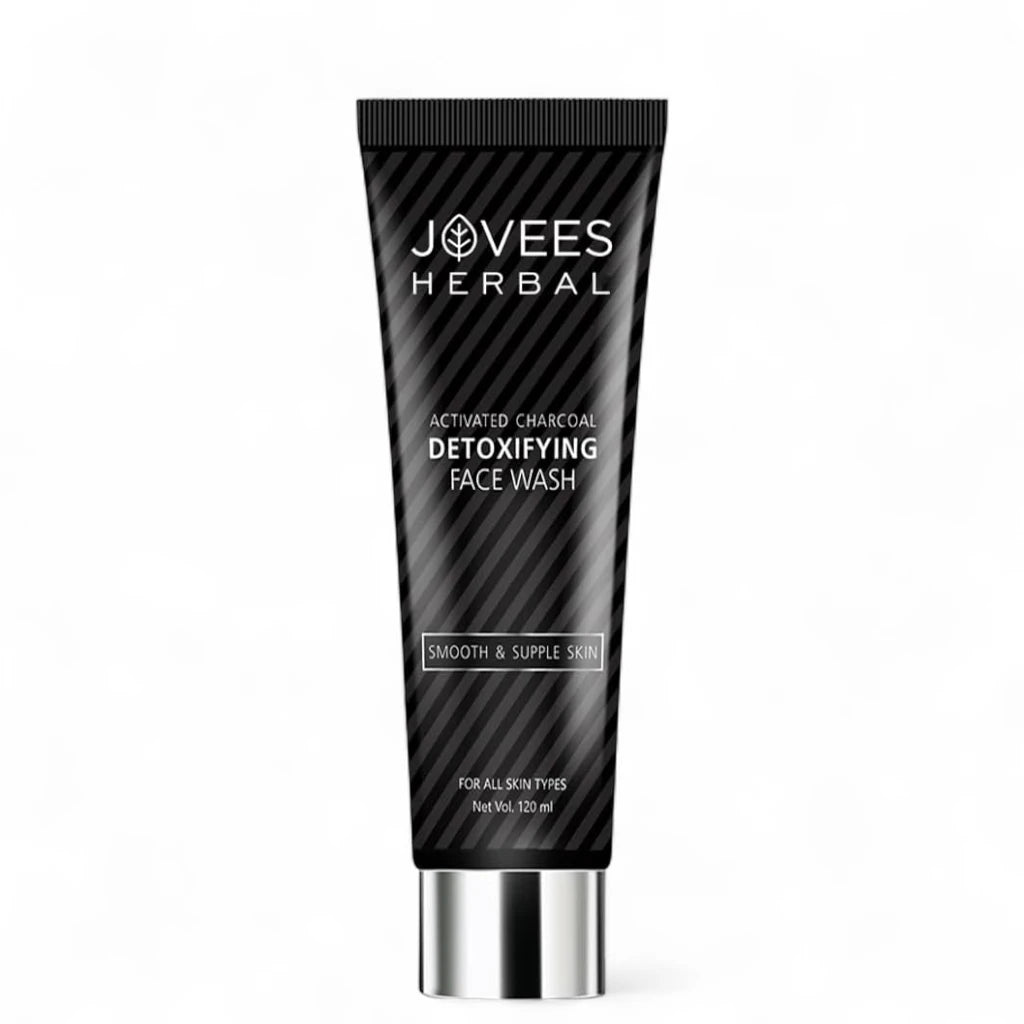 Jovees Activated Charcoal Detox Face Wash – 120ml | Deep Pore Cleanser for Acne-Prone & Oily Skin | Controls Oil, Fights Acne, and Detoxifies | Paraben-Free - Damoo