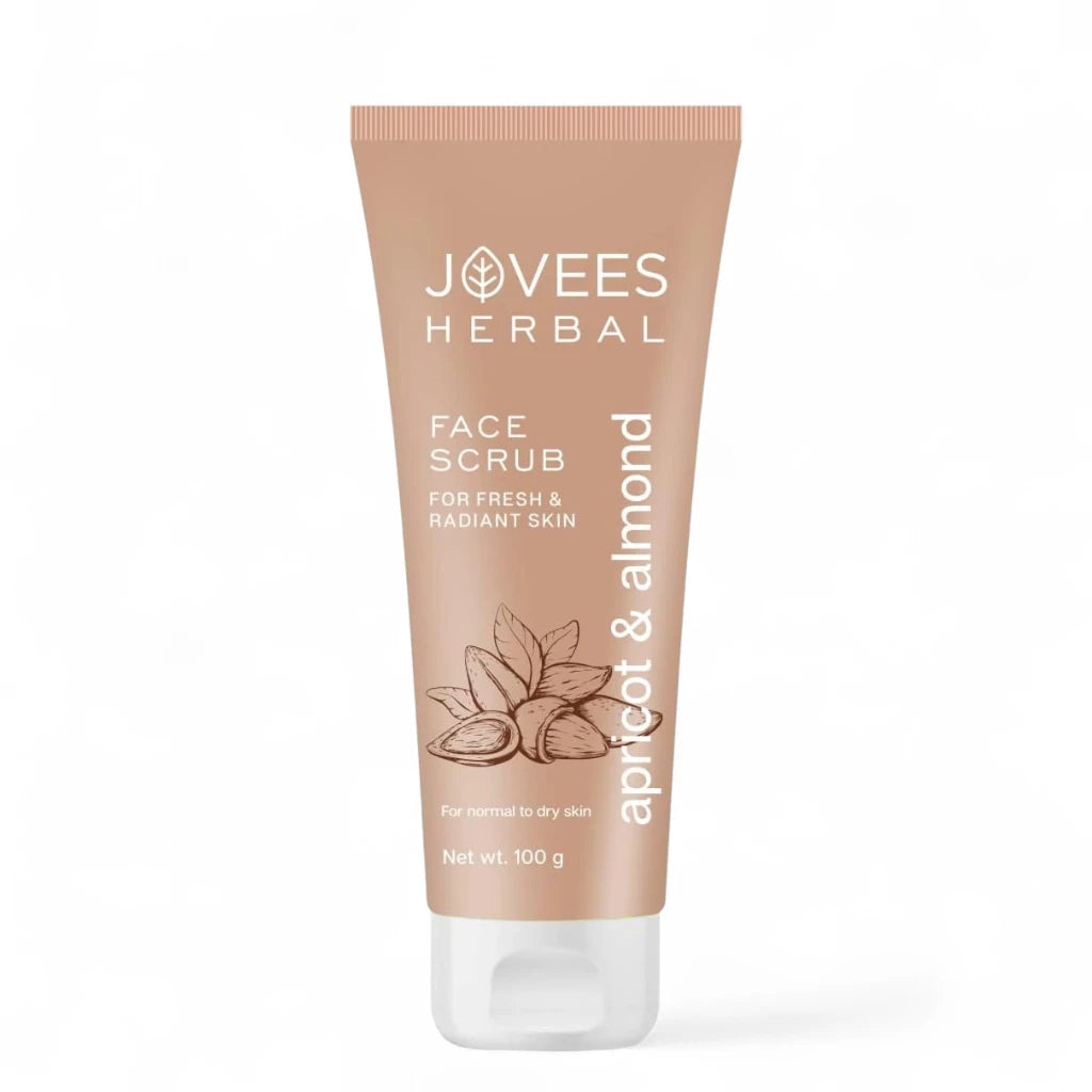 Jovees Apricot & Almond Facial Scrub – 100g | Exfoliating Cream for Dry Skin with Natural Oils - Damoo