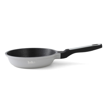 JULIA Elite-Lux Light Gray Frypan Without Lid – Granite Ultra Non-Stick Coating, Induction Base, Heat-Resistant Bakelite Handle, PTFE & PFOA-Free, Die-Cast Aluminum, Suitable for All Cooktops - Damoo