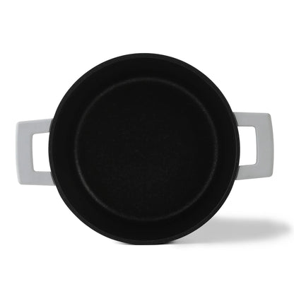 Julia Elite-Pro Plus Casserole with Lid – 20/24/28/32 CM, Granite Non-Stick Coating, Induction Base, Heat-Resistant Detachable Silicone Handles, PTFE & PFOA-Free, For All Cooktops - Damoo