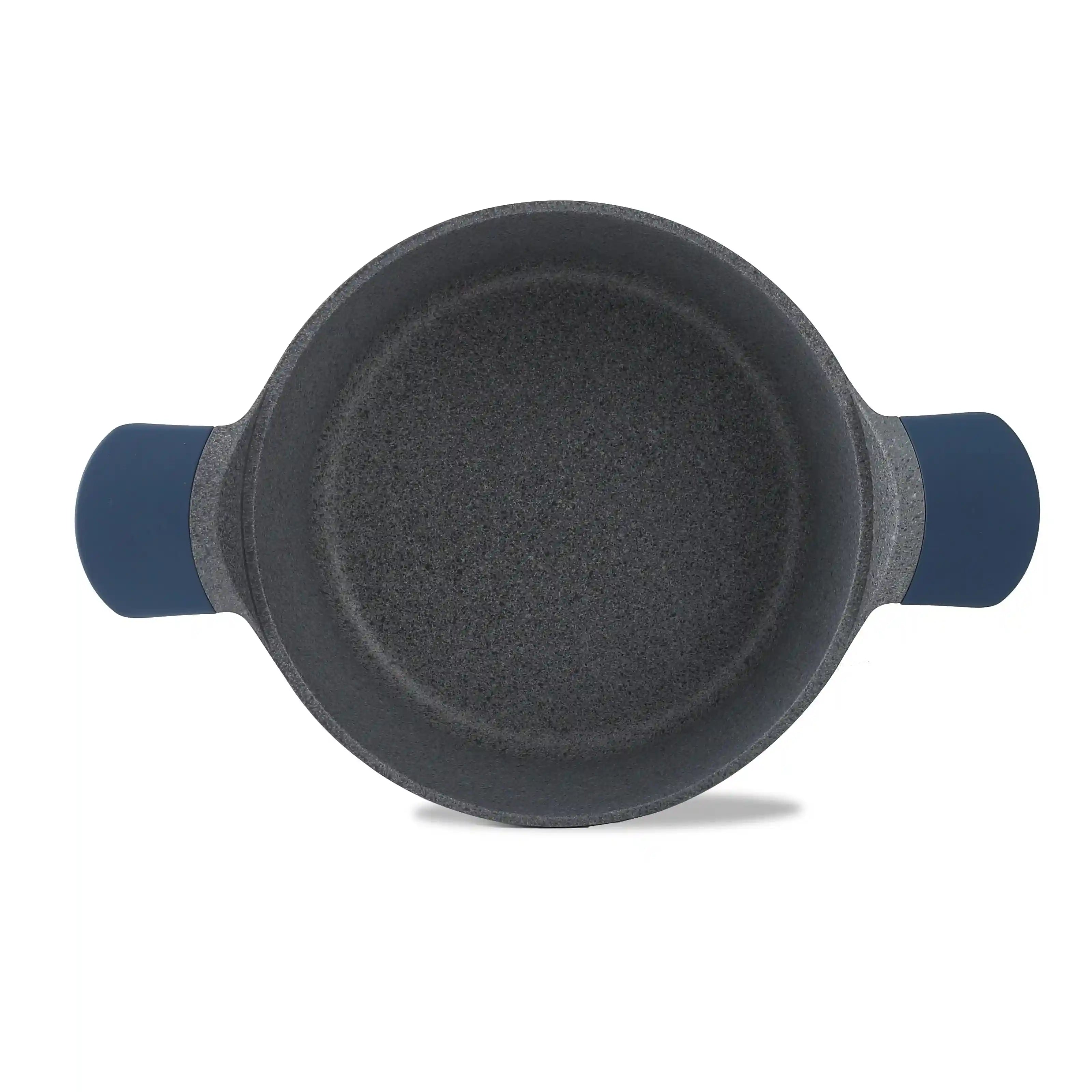 Julia Elite Uni Non-Stick Casserole with Silicone Lid – Premium Blue Marble Cookware – PTFE & PFOA Free – Induction Ready – Available in 20cm, 24cm, 28cm, 32cm - Damoo