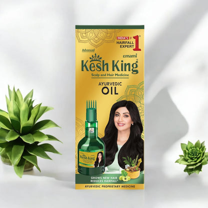 KESH KING Ayurvedic Anti Hairfall Hair Oil – 300ml | Herbal Hair Growth & Fall Control Treatment | Paraben-Free | For All Hair Types - Damoo