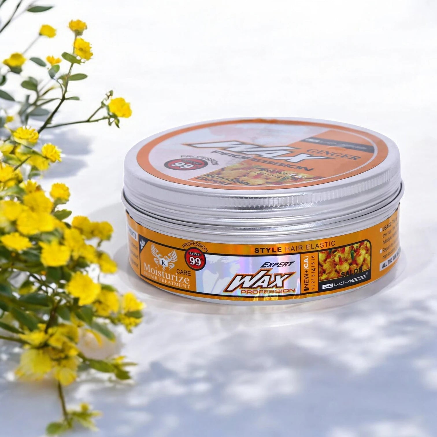 KMES Ginger Hair Wax – 150ml | Natural Hold & Shine for All Hair Types | Unisex Styling Wax Made in France - Damoo