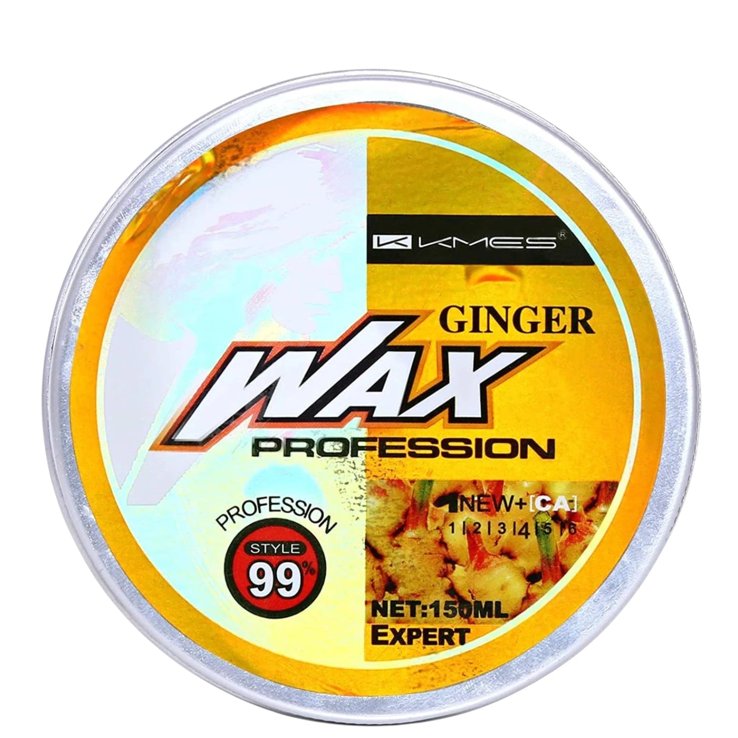 KMES Ginger Hair Wax – 150ml | Natural Hold & Shine for All Hair Types | Unisex Styling Wax Made in France - Damoo
