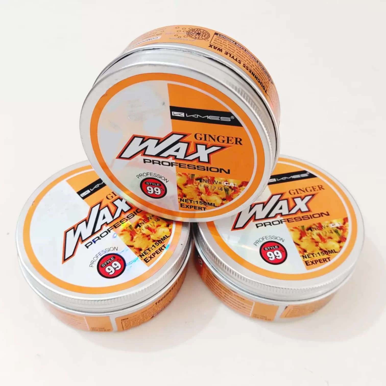KMES Ginger Hair Wax – 150ml | Natural Hold & Shine for All Hair Types | Unisex Styling Wax Made in France - Damoo
