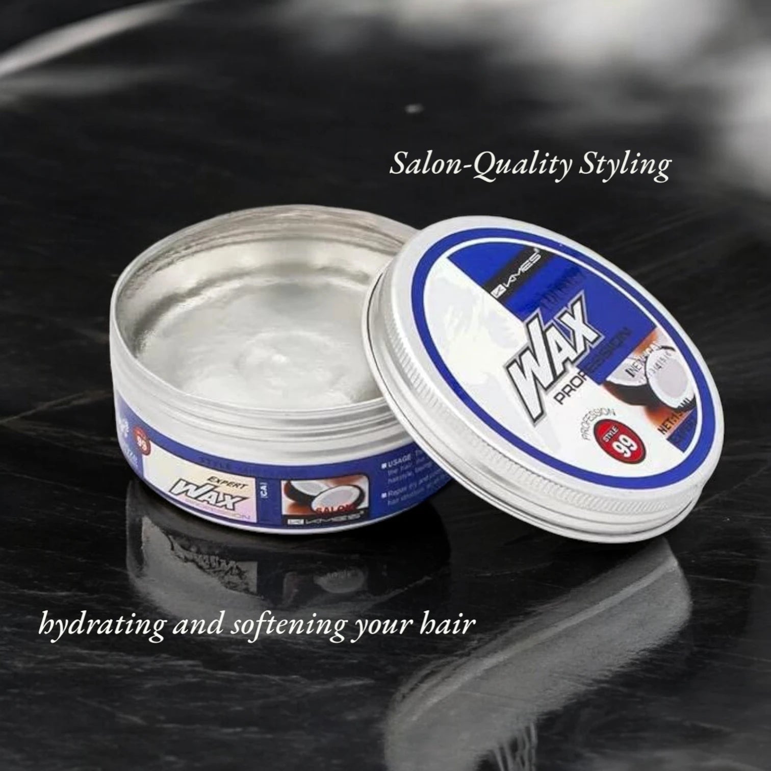 Kmes Professional Hair Wax with Coconut & Snake Oil 150ml – Hydrating, High-Gloss Styling Wax for Texture & Shine – Latex-Free - Damoo