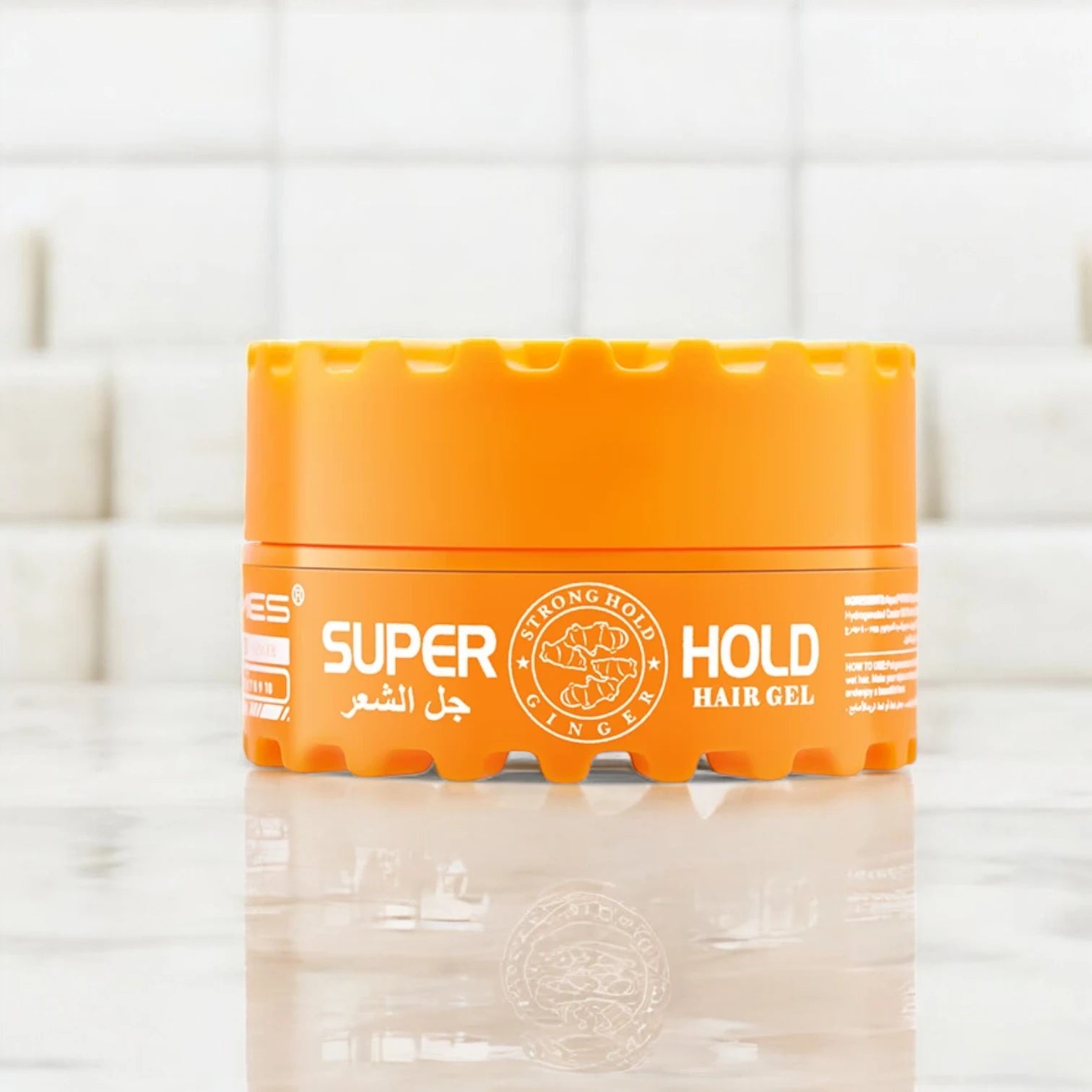 KMES Super Hold Hair Gel – Ginger Scent – 150ml | Non-Sticky, Quick-Dry, Strong Hold for Curly & Hard Hair - Damoo