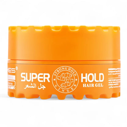 KMES Super Hold Hair Gel – Ginger Scent – 150ml | Non-Sticky, Quick-Dry, Strong Hold for Curly & Hard Hair - Damoo