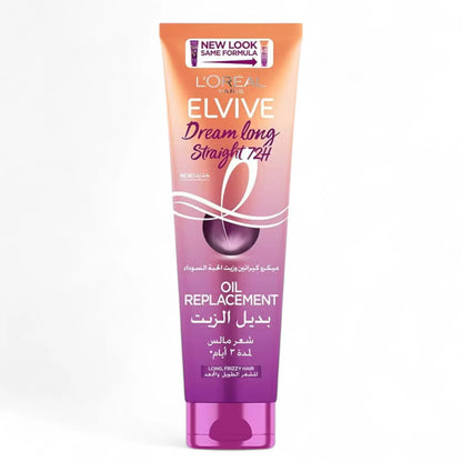 L’Oreal Paris Elvive Dream Long Oil Replacement Hair Cream | 3 Days Straight Effect | Heat Protection & Frizz Control | Silicone-Free - Damoo