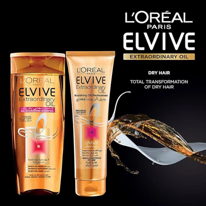 L’Oréal Paris Elvive Extraordinary Oil Smooth Shampoo for Dry & Frizzy Hair | Nourishing Oleo-Keratin & Argan Oil | Paraben-Free - Damoo