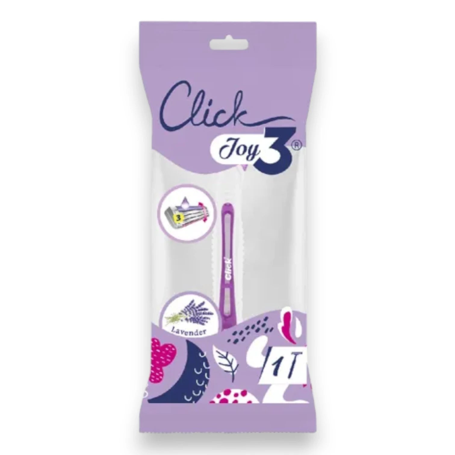 Click Joy3 Lavender Women’s Razor – 3 Blade Disposable Shaver with Lavender Scent, Smooth & Gentle Shaving Experience – 1 Piece Pack - Damoo