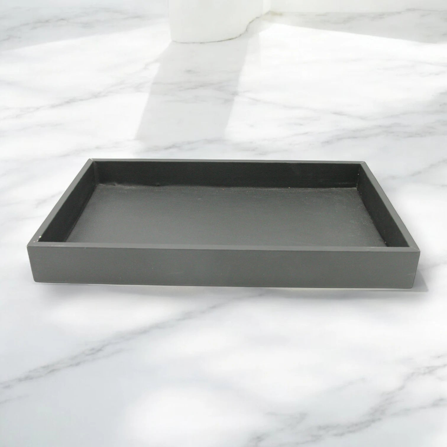 Leather Decorative Serving Tray – Multi-Use Organizer for Food, Perfume, Jewelry & Home Décor - Modern Farmhouse Style - Damoo