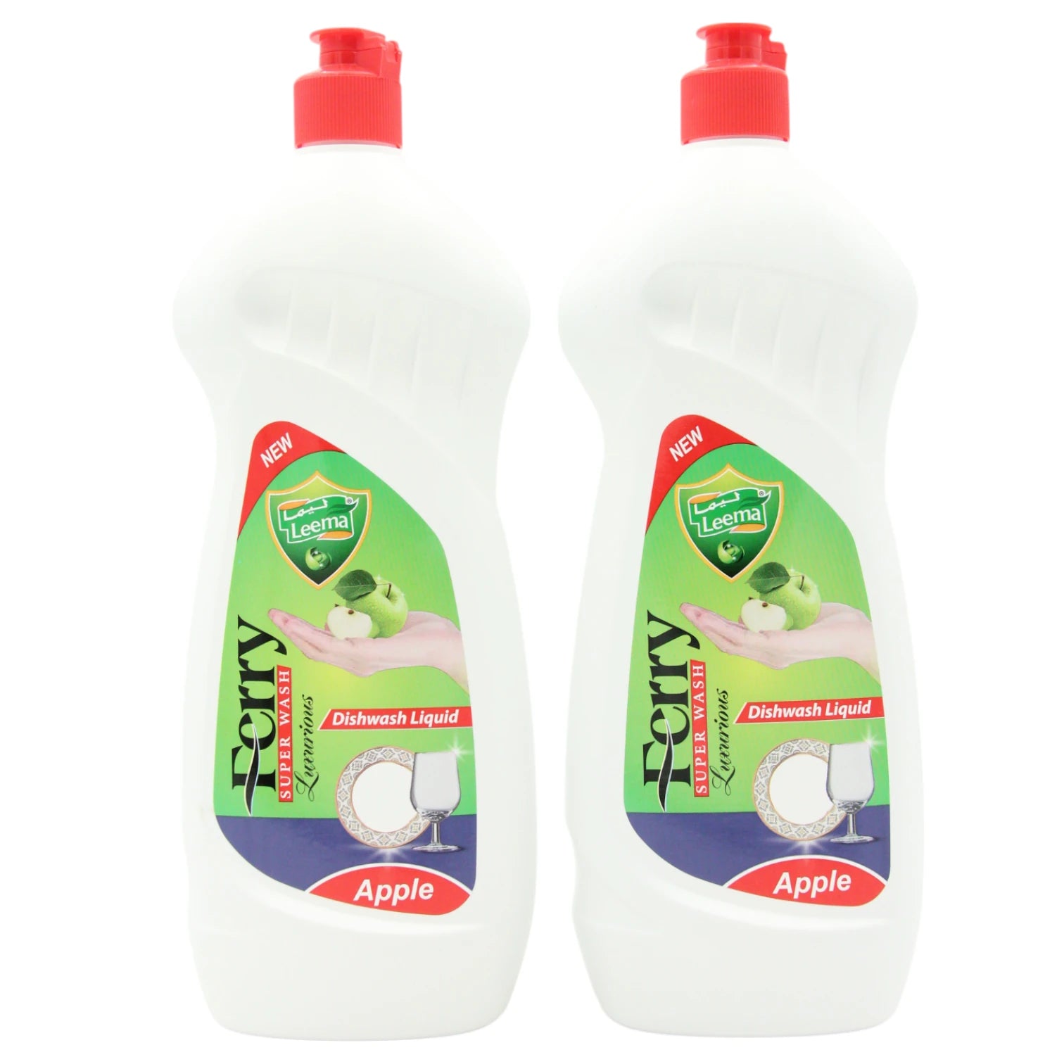 Leema Ferry Dishwashing Liquid – Apple Scent (2-Pack) | Super Wash Formula, Luxurious Clean, Sparkling Finish - Damoo