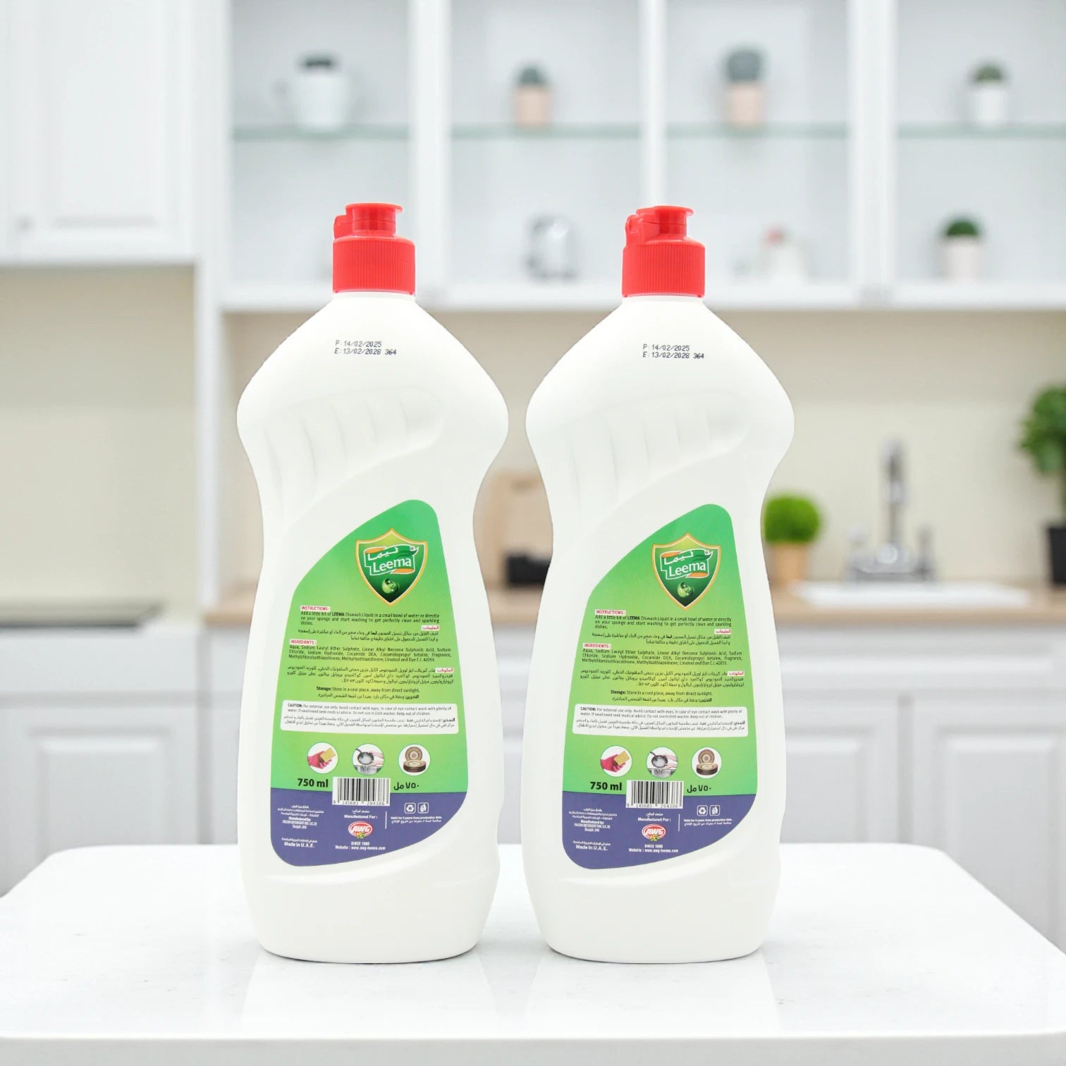 Leema Ferry Dishwashing Liquid – Apple Scent (2-Pack) | Super Wash Formula, Luxurious Clean, Sparkling Finish - Damoo