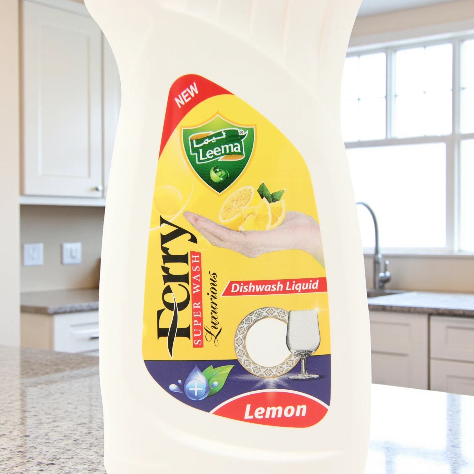 Leema Ferry Super Wash Dishwashing Liquid – Lemon Scent, 2 x 750 ML (Twin Pack) – Powerful Grease Removal & Long-Lasting Freshness - Damoo