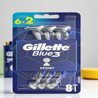Gillette Blue3 Disposable Razors for Men – Pack of 3, Triple Blade Shaving System with Enhanced Lubrastrip, Pivoting Head & Comfortable Grip Handle - Damoo