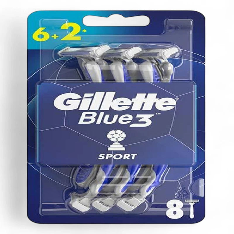 Gillette Blue3 Disposable Razors for Men – Pack of 3, Triple Blade Shaving System with Enhanced Lubrastrip, Pivoting Head & Comfortable Grip Handle - Damoo