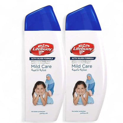 Lifebuoy Mild Care Antibacterial Body Wash 300ml (Pack of 2) – Sensitive Skin Protection with Milk Cream - Damoo