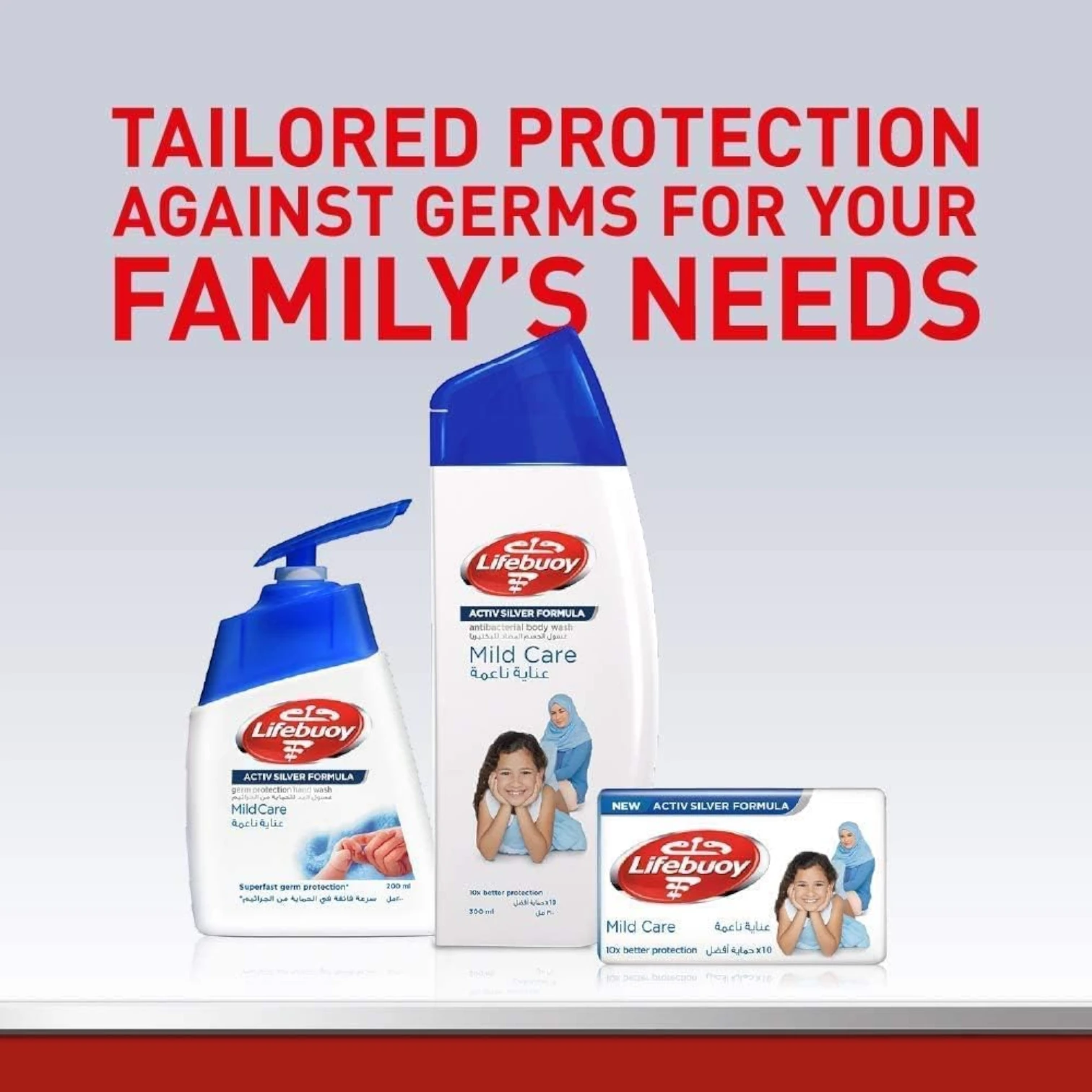 Lifebuoy Mild Care Antibacterial Body Wash 300ml (Pack of 2) – Sensitive Skin Protection with Milk Cream - Damoo