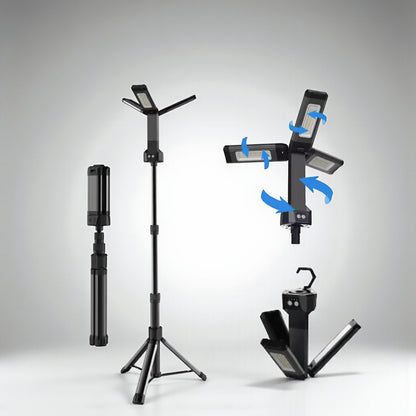 Toby’s VIP-11 Ultra Professional Camping Light | 5000 Lumens LED Floodlight with Tripod Stand | 14.6V 4000mAh Rechargeable Battery | Outdoor Fishing, Party, and Emergency Lighting - Damoo