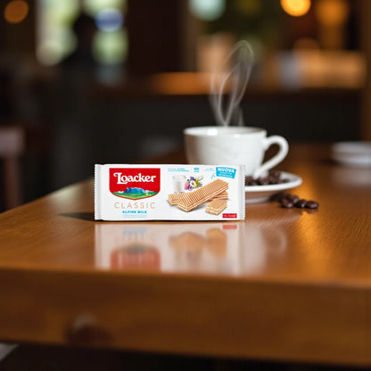Loacker Classic Alpine Milk Wafers – 175g | Crispy Wafers with Creamy Alpine Milk Filling – GMO Free, 100% Natural - Damoo