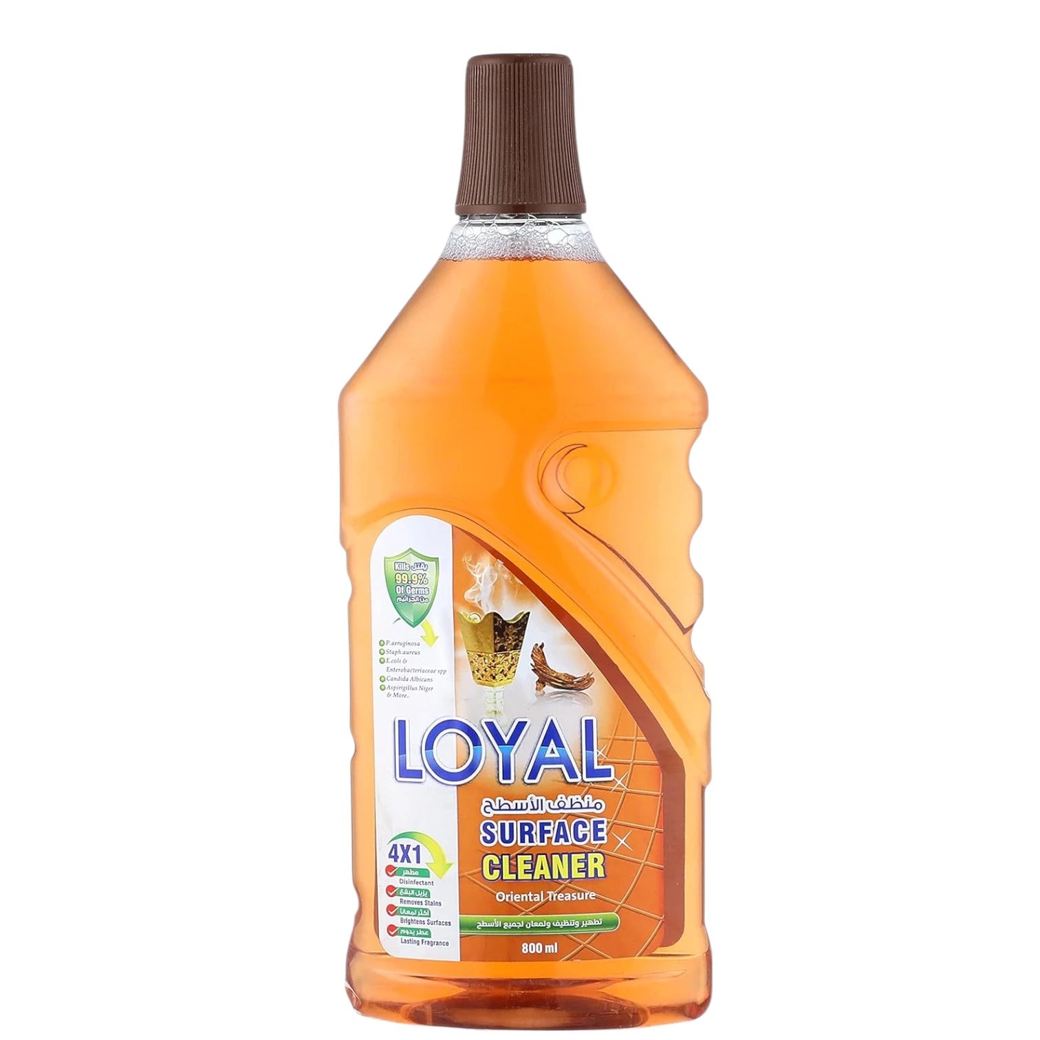Loyal All-Purpose Surface Cleaner with Oud Scent – 800ml | 4-in-1 Formula | Kills 99.99% of Germs, Corona Virus & H1N1 | Antiseptic + Stain Remover + Surface Brightener - Damoo