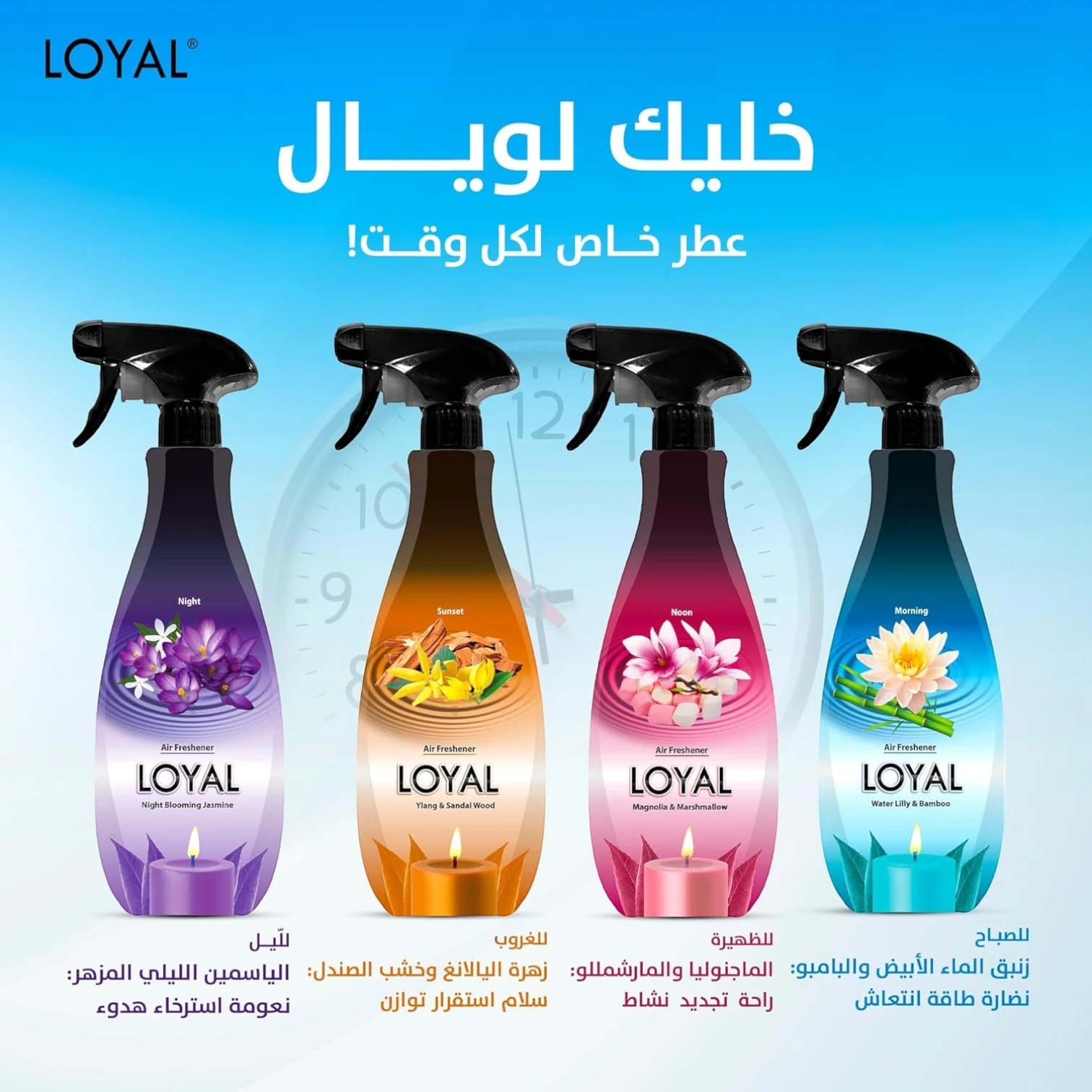 Loyal Concentratedx2 Air Freshener – Morning Vitality – 450ml | Long-Lasting Aromatherapy Spray for Fresh Mornings - Damoo
