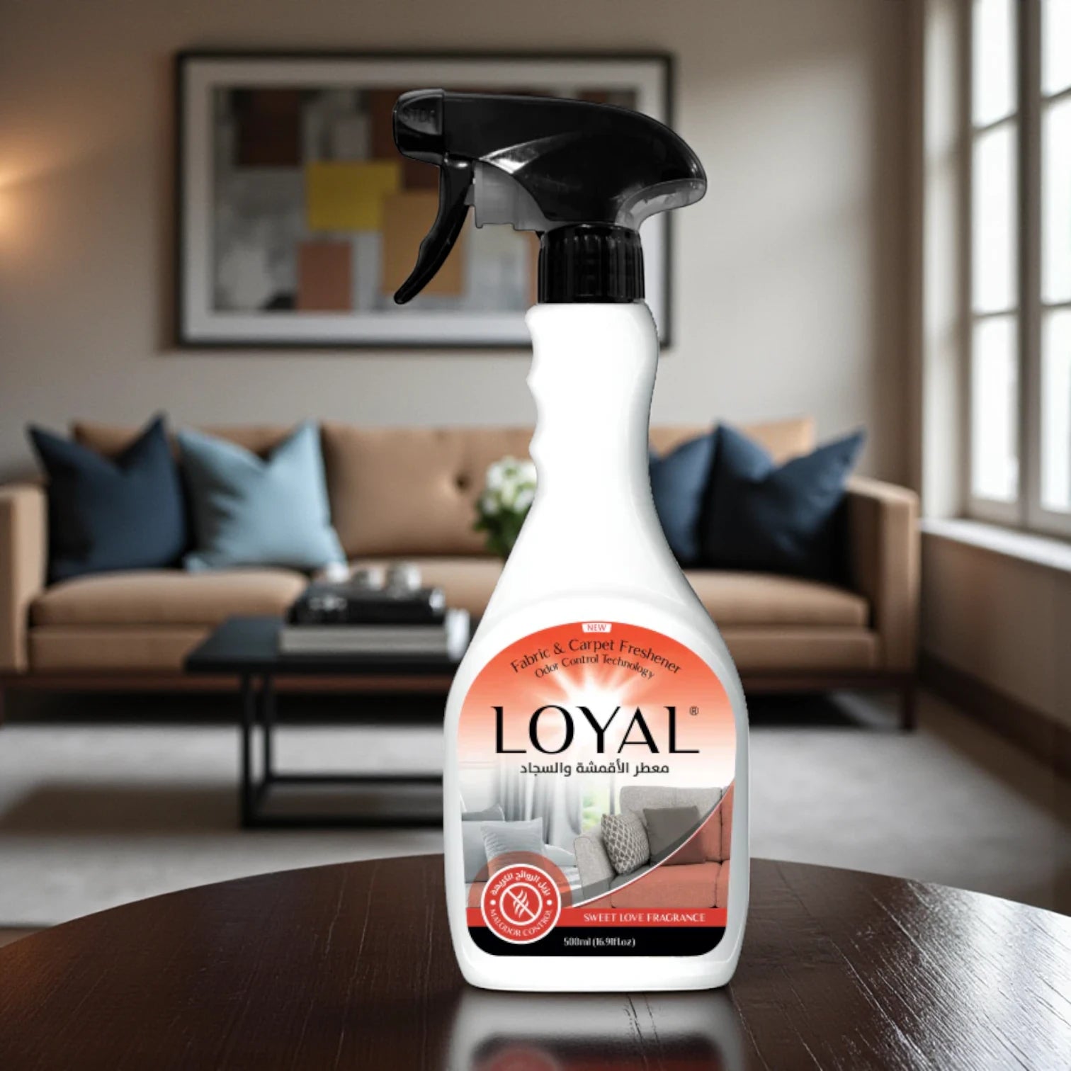 Loyal Fabric, Carpet & Air Freshener – Sweet Love Scent – 3-in-1 Long-Lasting Deodorizer Spray – Aromatherapy Freshness – 500ml - Damoo