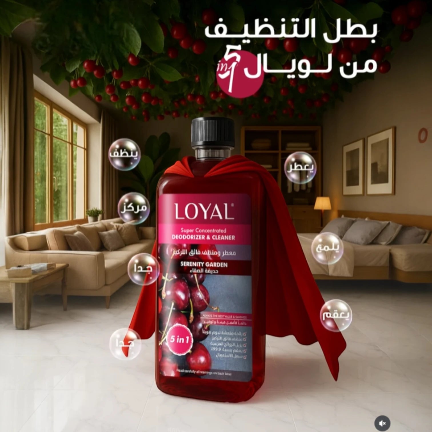 LOYAL Super Concentrated Deodorizer & Cleaner – Serenity Garden | 5-in-1 Multi-Surface Formula, Disinfects, Deodorises & Refreshes - Damoo
