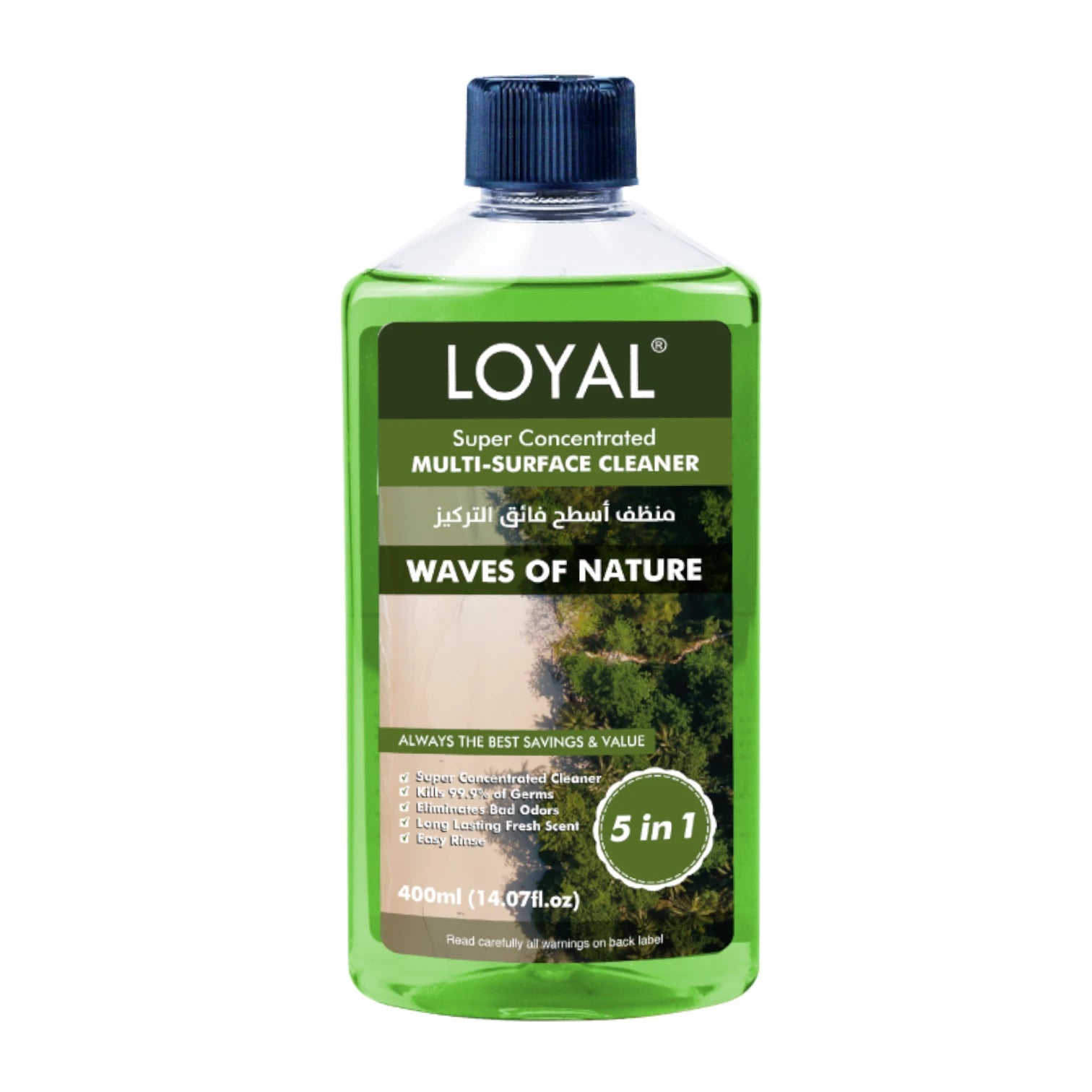 LOYAL Super Concentrated Deodorizer & Cleaner – Waves of Nature | 5-in-1 Multi-Surface Cleaner, Food-Safe, Powerful Odour Neutraliser - Damoo
